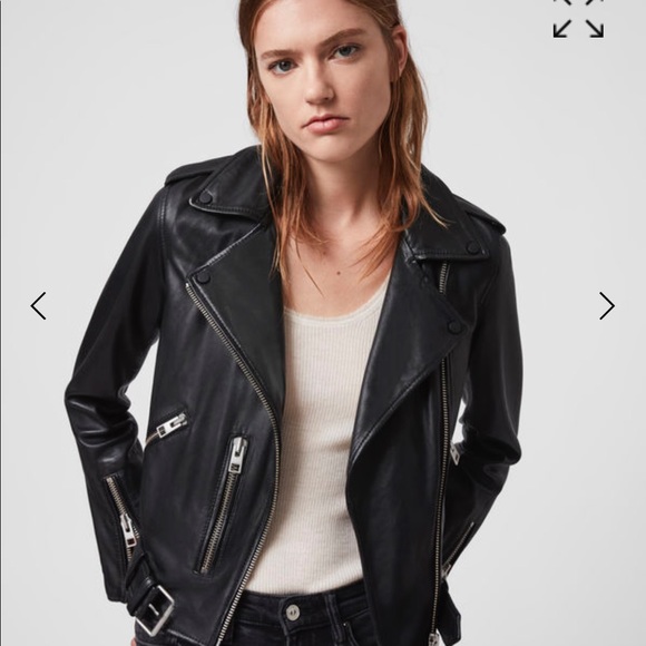 SOLD!! All Saints BALFERN LEATHER BIKER JACKET US4 - Picture 2 of 12